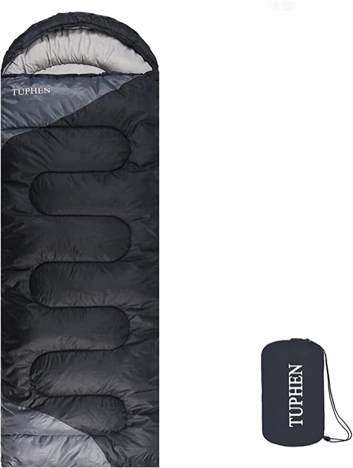Tuphen Sleeping Bags for Adults and Kids (Boys/Girls) - Backpacking, Hiking, Camping - Cotton Liner, Cold Warm Weather 4 Seasons Winter, Fall, Spring, Summer, Indoor Outdoor Use, Lightweight & Waterproof