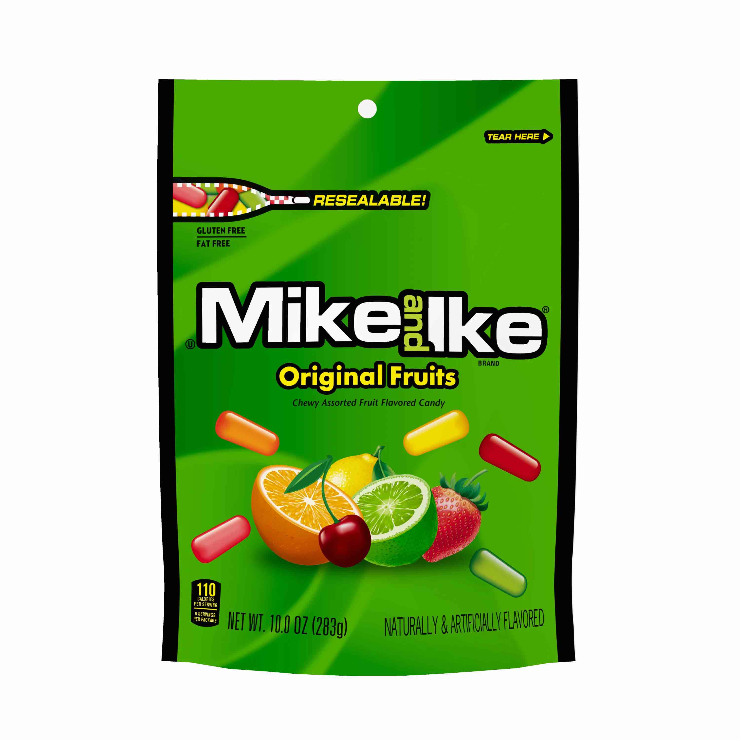Mike and Ike Original Fruits Chewy Candy, 10 ounce Stand Up Bag, 1 count