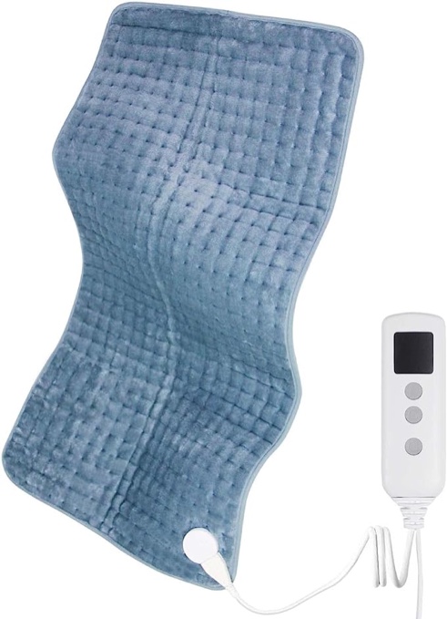 YKDIRECT Large Heating Pad 17"*33", Heat Pad, Electric Heating Pad for Pain Relief for Back/Neck/Shoulders/Abdomen/Legs, 10 Levels Heating Set & 90 Mins Auto Off, Flannel Gray