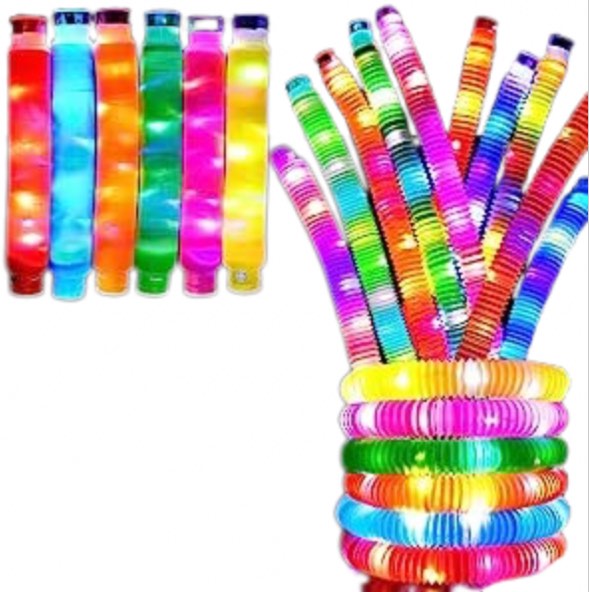8 Pcs July 4th Party Favors for Kids Adult,Light Up Pop Tubes Glow Sticks,Glow Necklaces Bracelets 4th of July Party Games Gifts, Goodie Bag Fillers, Fourth of July Glow in The Dark Party Supplies
