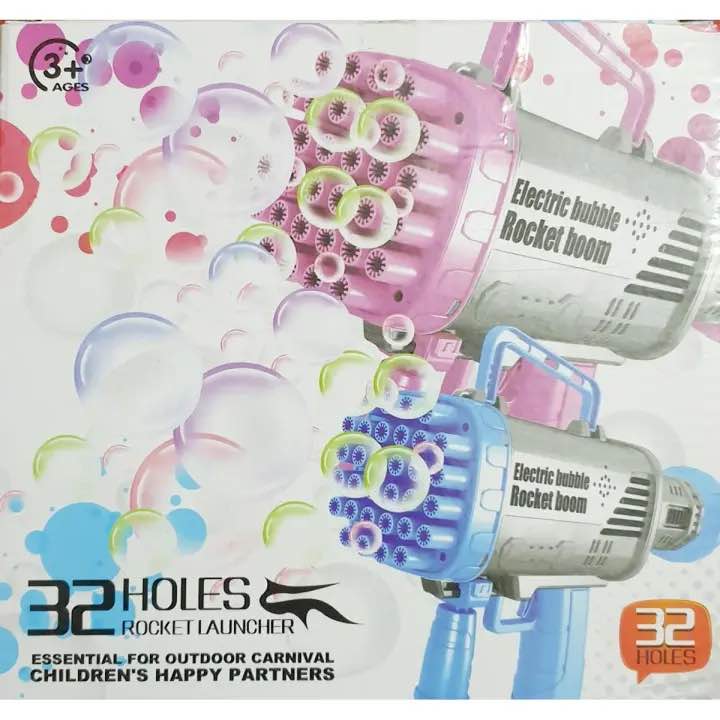 32 Hole Gatling Bubble Machine for Children Rocket Launcher Bubble Blower For Kids Bubble Gun Soap Bubble Maker Toy