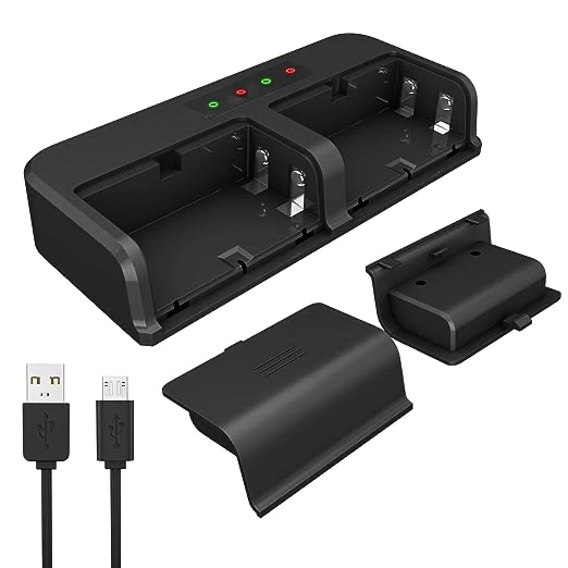 Xbox Rechargeable Battery Pack,Battery for Xbox one Controller, Cover 2PCS x 800 mAh Xbox One Rechargeable Battery, High Speed Charging Station for Xbox One/Xbox One X/Xbox One S Wireless Controllers