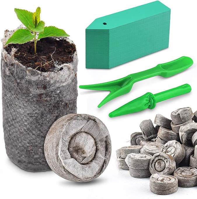PACETAP 100 PCS (30mm) Peat Pellet Seed Starter Soil - Seedling Soil Block, Germination Soil Blocks, Seed Fertilizer Nutrient Block Compressed Peat Block for Grow Herbs, Plant, Flowers, Vegetables (30MM)