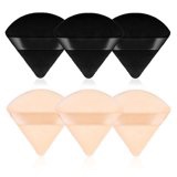 WLLHYF 6 Pieces Triangle Powder Puff Face Makeup Sponge Wedge Shape With Strap Soft Velour Powders Puffs for Mineral Powder Cosmetic Loose Powder Body Powder Wet Dry Foundation Beauty Tool