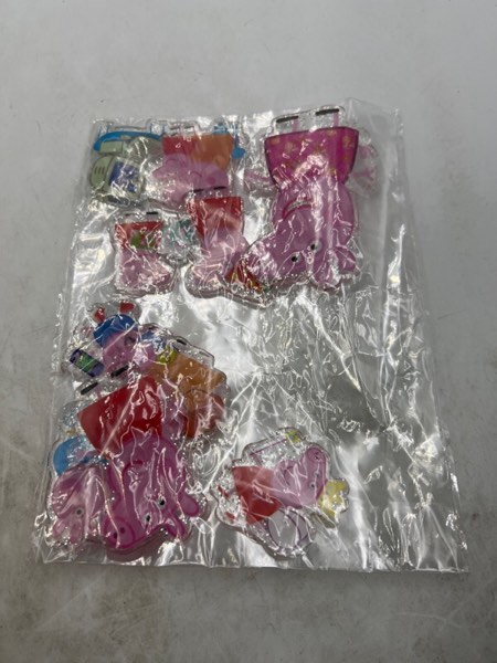 9 Pcs Peppa Pig Gel Fridge Magnets ( Pink)
