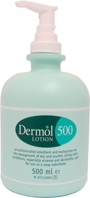 Dermol 500 Moisturising Lotion for Dry Itchy Skin Conditions & for Use As a Soap Substitute 500ml