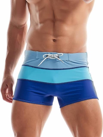 KOTENKO Men Swimwear Swimsuits Swim Boxer Trunks Square Cut Board Surfing Shorts