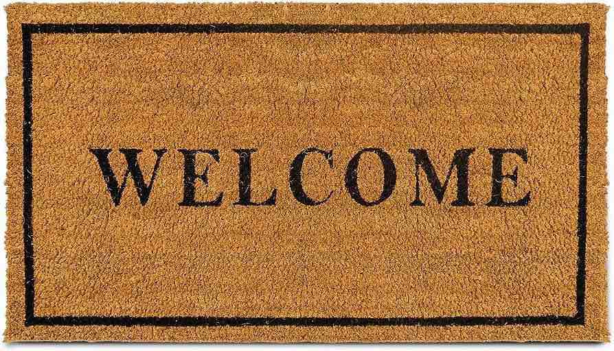 timecity Coco Coir Door Mat Home Doormat Welcome Mat Outdoor Mat Large Front Door Mat Indoor Entrance Mat Back Door Mat Outdoor Entrance Front Porch Rug Farmhouse Home Spring Fall (Home)