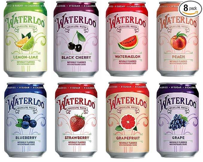 Waterloo Sparkling Fruit Flavored Water, Multi-Flavor Variety | Zero Calorie | Zero Sugar | Zero Sodium | Zero Calories, 12 Fl Oz ( Assorted Flavor )