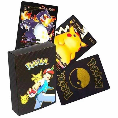Pokemon Cards Black & Gold Colour 55Cards In One Box Premium Quality Mystery Box