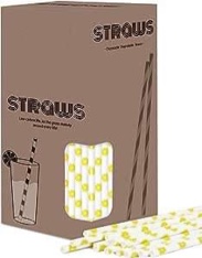 Larzack 1000-Pack Biodegradable Paper Straws,7.7" Dye-Free, Eco-Friendly Sturdy Paper Straws Bulk for Juices, Shakes, Smoothies, Ice Coffee,Drinking Straws for Juices, Restaurants and Party supplies