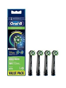 Oral-B CrossAction 4 Toothbrush Heads Black Edition Cleanmaximiser Technology