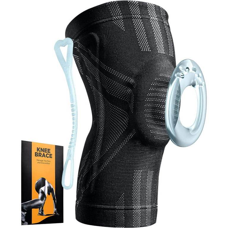 (Black-XXL) Paxba Professional Knee Brace, Knee Compression Sleeve Support for Women & Men with Patella Gel Pads & Side Stabilizers, Medical Grade Knee Pads for Running, Hiking, Meniscus Tear, Arthritis, Tendonitis Pain, ACL, LCL, MCL, Joint Pain Relief (Single) GJ011- 