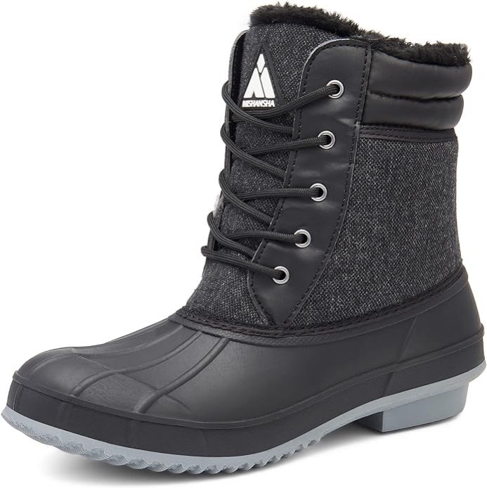 (Size - 9) Women's Snow Boots Mid Calf Insulated Duck Boot Cold Weather Winter Shoes Warm Waterproof Non Slip