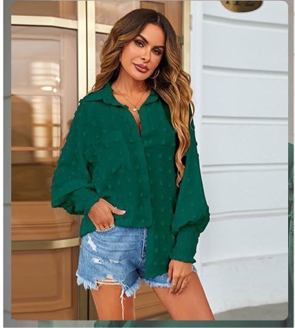 Womens Casual Button Down Shirts Long Sleeve V Neck Blouse Loose Fit Shirts Long Sleeve V Neck