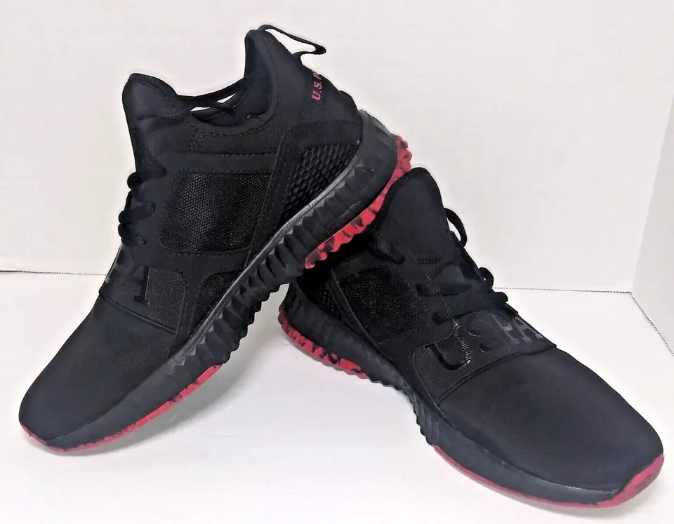 US Polo ASSN USPA Women's Black & Red Size Athletic Comfort Shoes