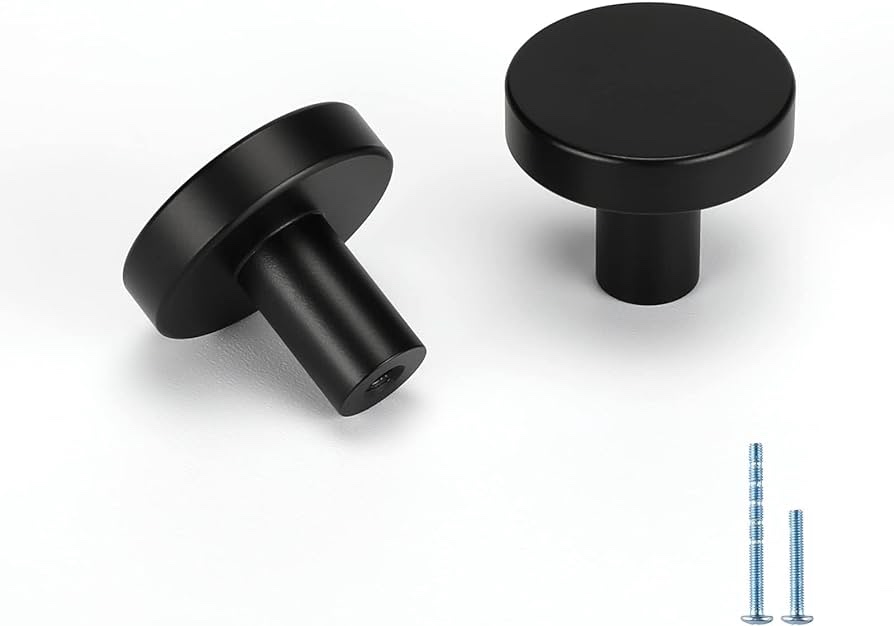 homdiy Cabinet Knobs Drawer Knobs Black - HD9111BK Cabinet Hardware (25 Pack) Solid Cabinet Door Knobs Drawer Knobs for Kitchen Cabinets