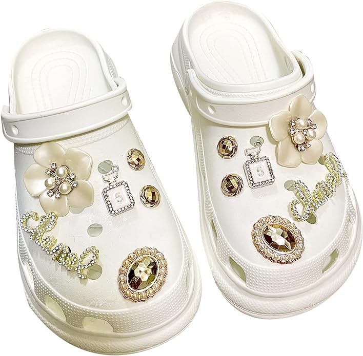 Bling Shoe Charms for Croc Crystal Rhinestone bubble slides crock charms for girls women shoe decoration charms, Plastic, Rhinestone