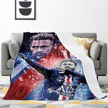 Gymtmwn Football Stars Neymar-Jr Blanket Plush Blanket Size Blanket 50"X60"