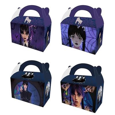 16 Pcs Wednesday Addams Party Favor Boxes, Wednesday Addams Goodies Bags Treat Boxes for Baby Shower Kids Boys Girls, Wednesday Addams Birthday Party Decorations Supplies Candy Gift Boxes
