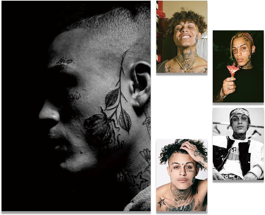 Lil Skies Poster Life of A Dark Rose 5 PCS Papper Music Posters Wall Art Prints Poster Gifts for Room Decor Modern Home Decorative (Unframed - 10x14inch)