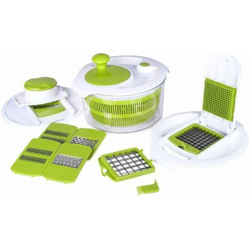 Fullstar Green 8 in 1 Salad Maker Set Vegetable Chopper