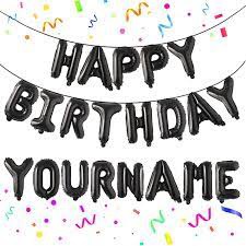 Happy Birthday Balloon,Personalized Name Happy Birthday Balloon?Banner Letters Balloons 2 Sets A-Z Reusable Foil Mylar For Girls Boys Kids & Adults Birthday Decoratios