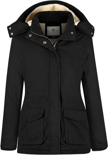 (X-Large) WenVen Women's Winter Warm Sherpa Lined Jacket Heavy Parka Coat with Hood