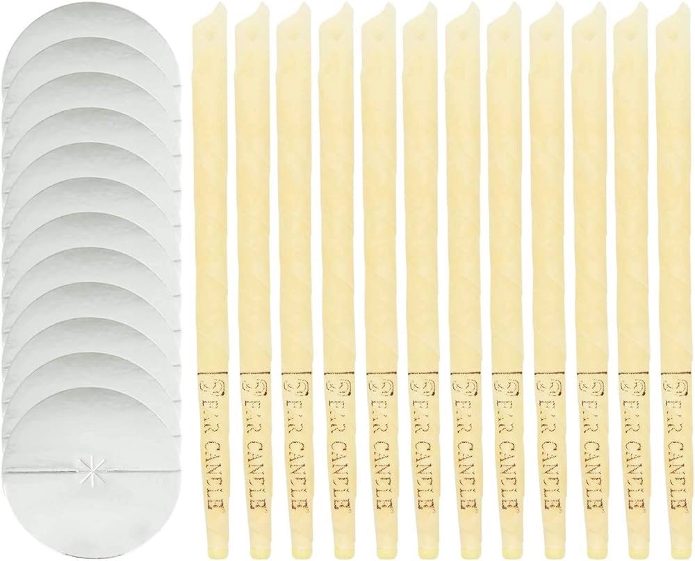12pcs Ear Candle, Ear Candles for Aromatherapy, Natural Pure Beeswax Ear Candle Remove Ear Wax, Aromatherapy Ear Candle with Protector Disques