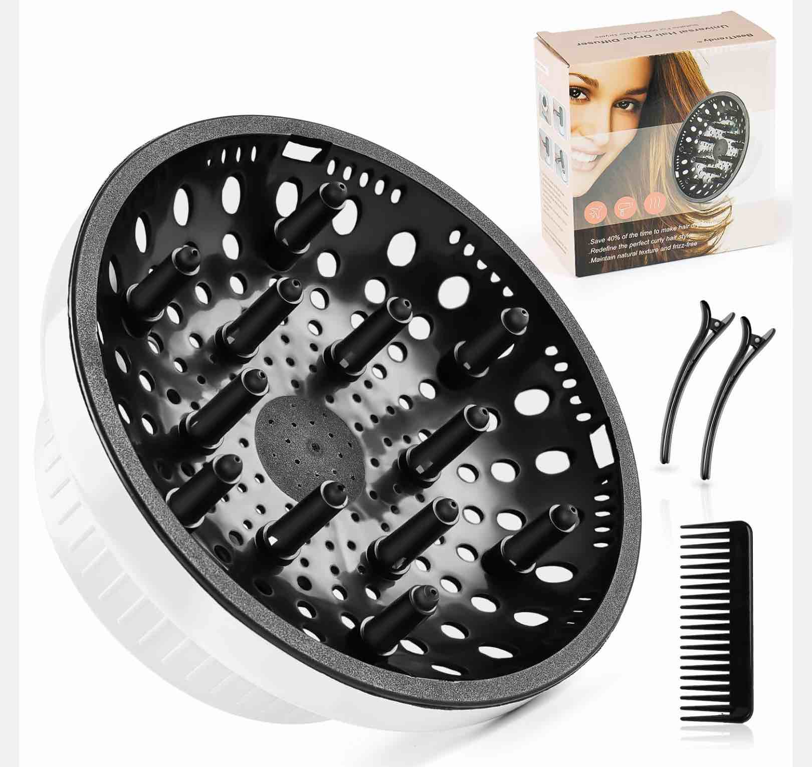 Diffuser Hair Dryer Attachment - Universal Hair Dryer Diffuser Adaptable for Blo