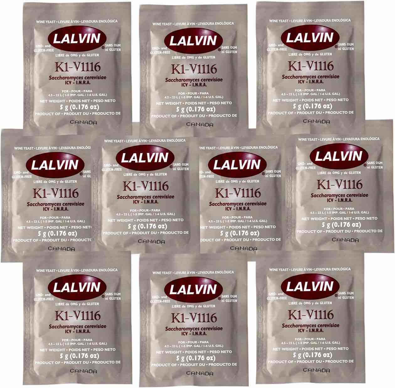Lalvin K1V-1116 Wine Yeast - 10-Packs