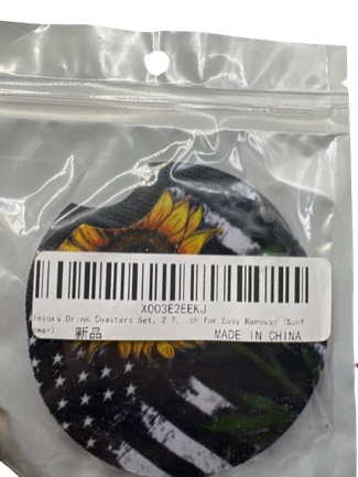 Clesors Drink Coasters Set?2.75" Absorbent Car Coasters 2 Pack?AutoCoasters for Cup Holders to Keep Cupholders Clean with A Finger Notch for Easy Removal (Sunflower)