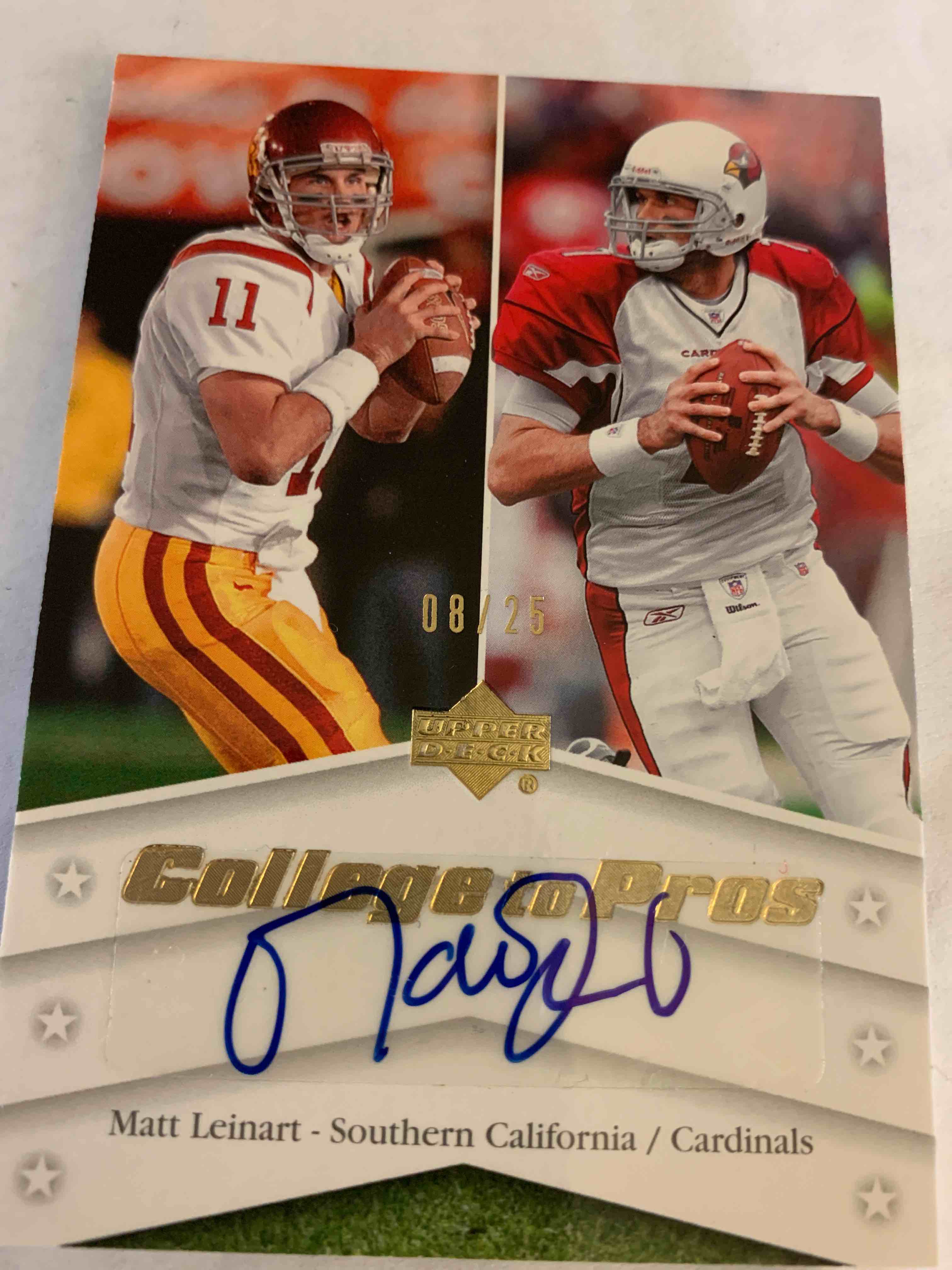 2007 Upper Deck College to Pros, Matt Leinart Rookie Autograph Card 