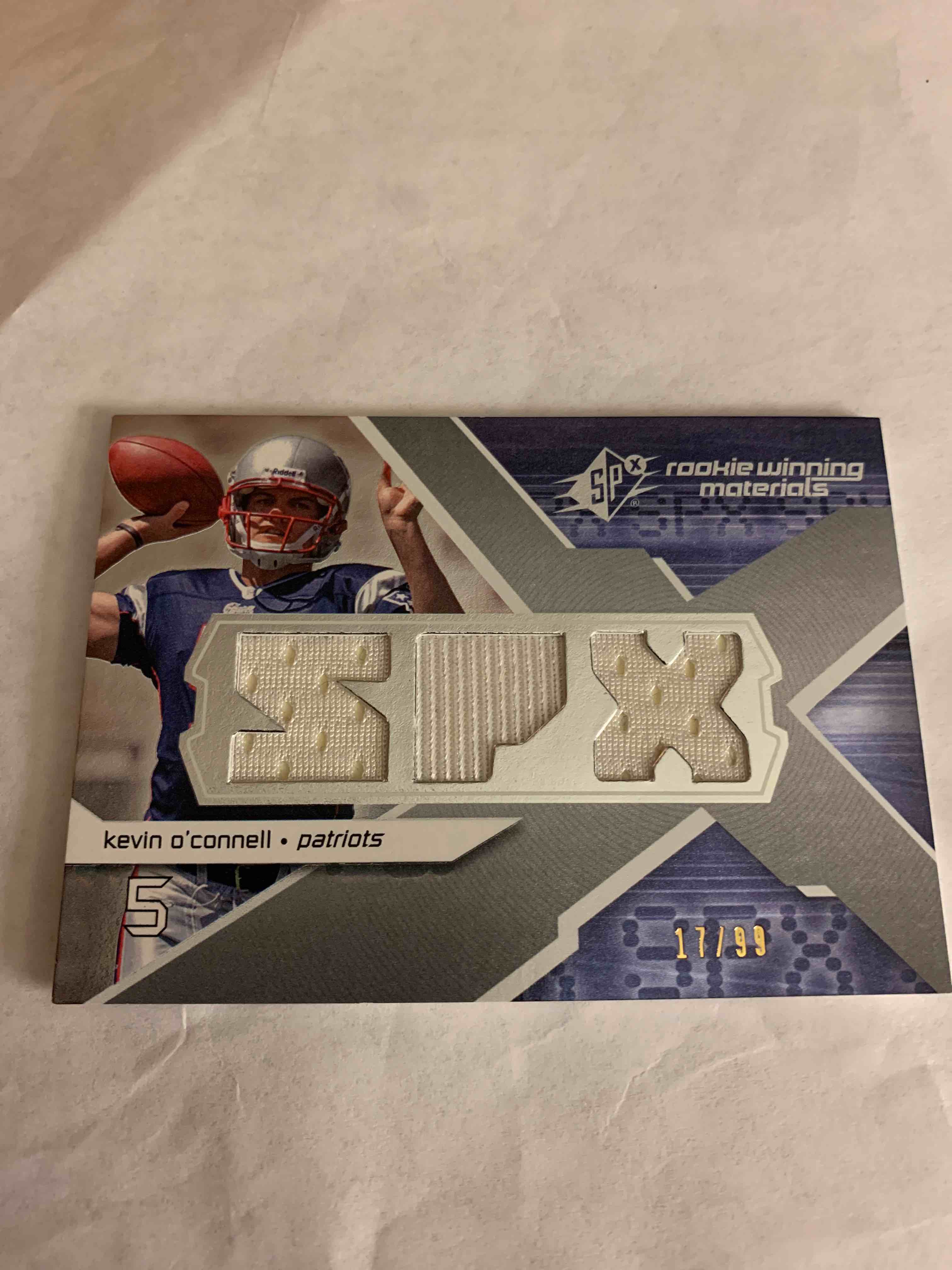 2008 SPX Rookie Winning Materials #RM-KO, Kevin O’Connell Rookie Jersey Card # 17 of 99