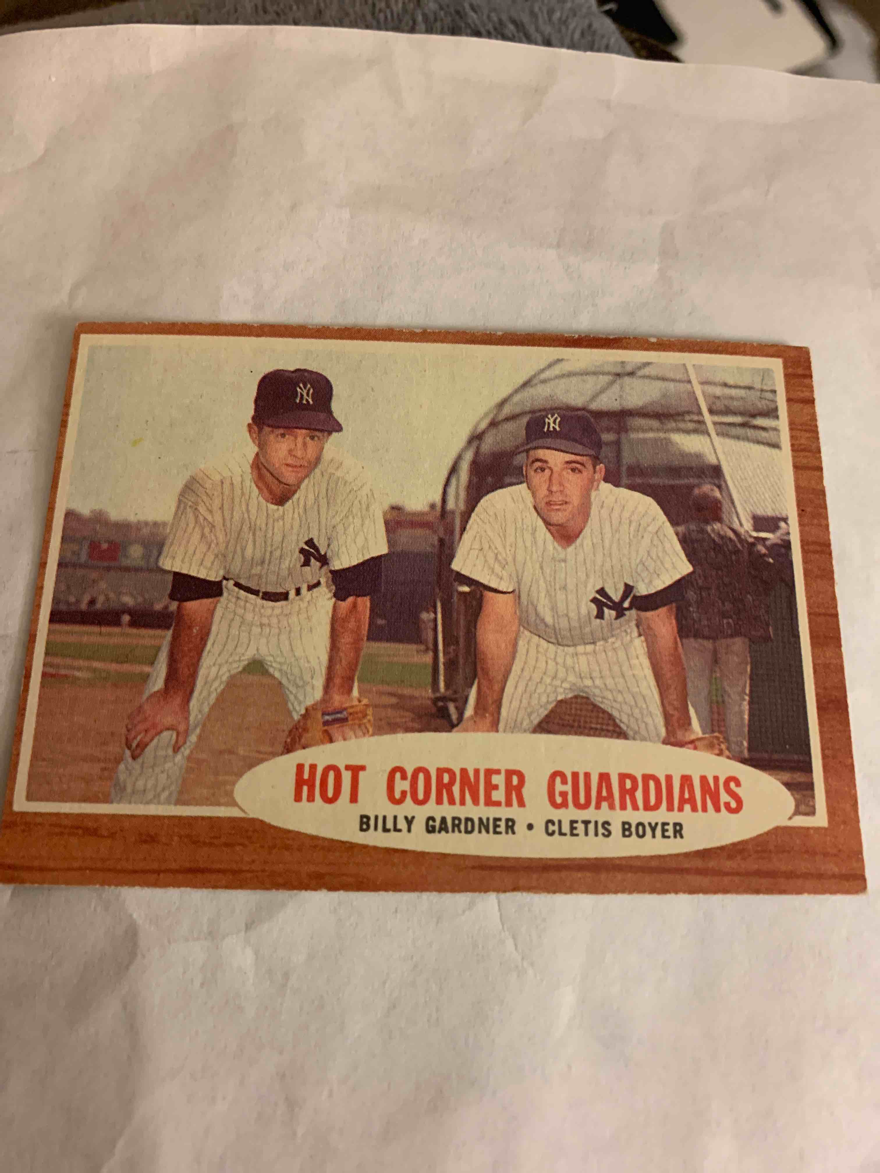 1962 Topps Baseball #163, Hot Corner Guardians, Cretis Boyer