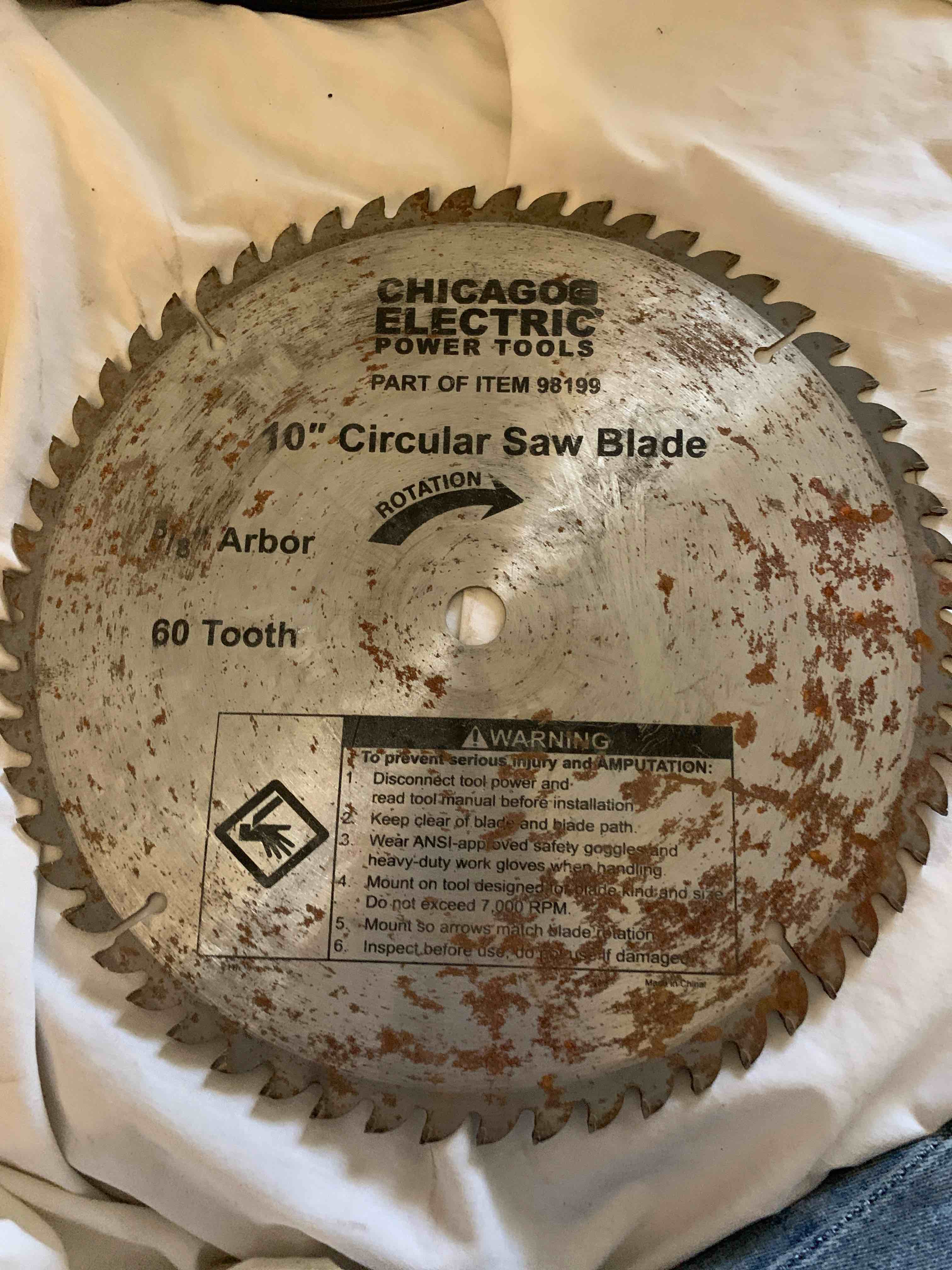 10” Circular Saw Blade, 5/8” Arbor, 60 Tooth, 