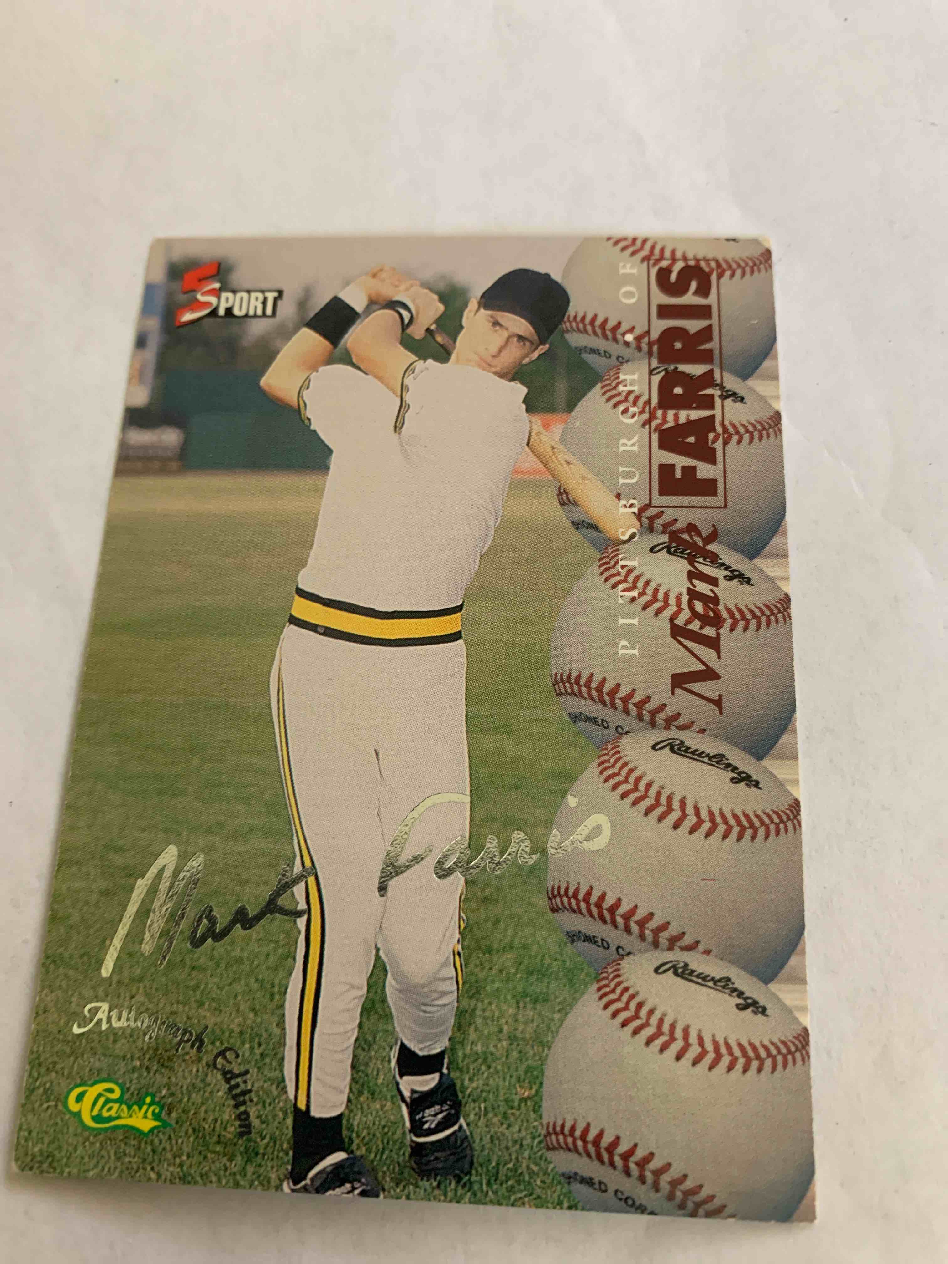 1995 Classic Autograph Edition #S64, Mark Farris Rookie Autograph Card 