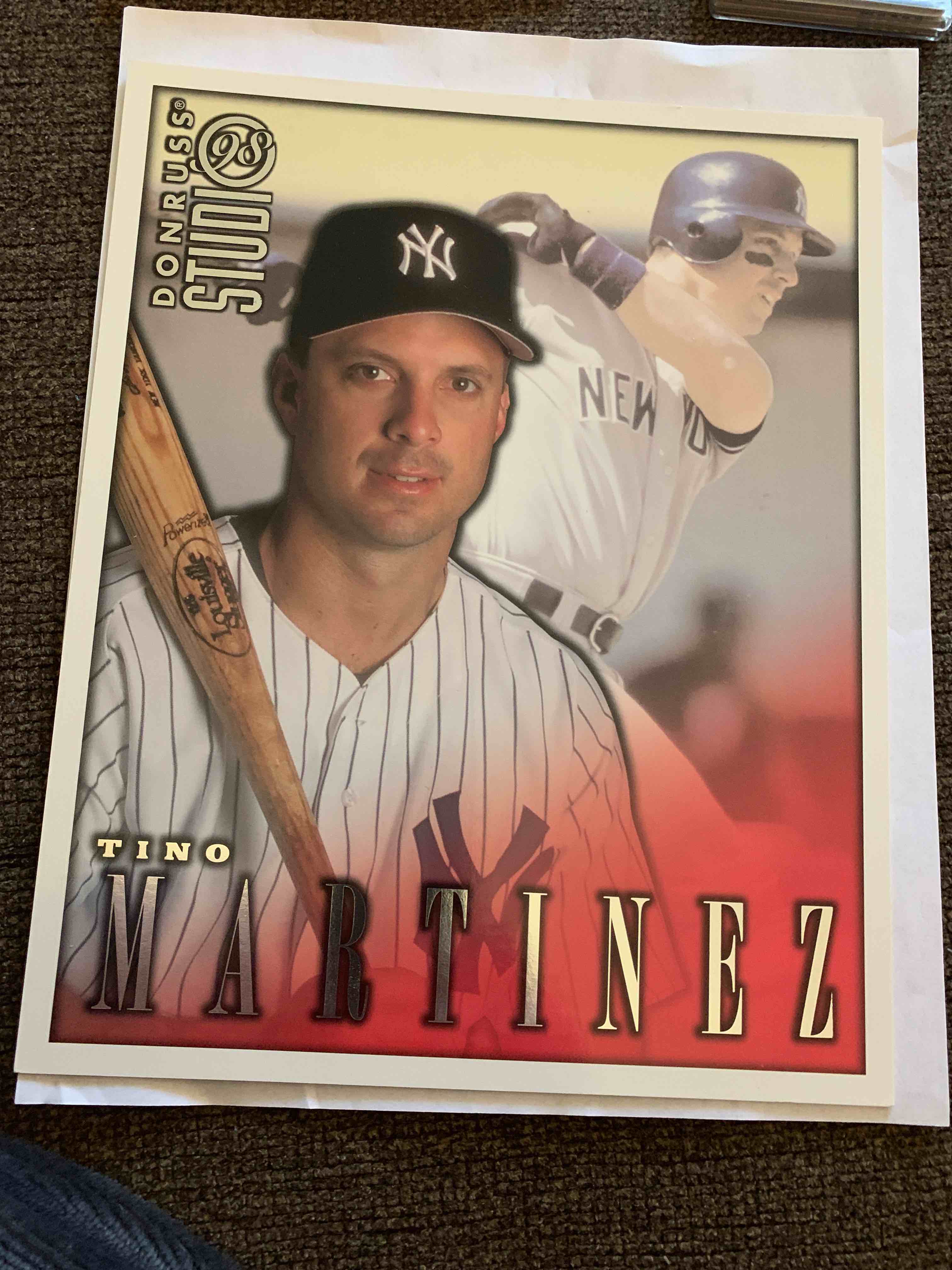 1998 Donruss Studio 8” X 10”, Tino Martinez 