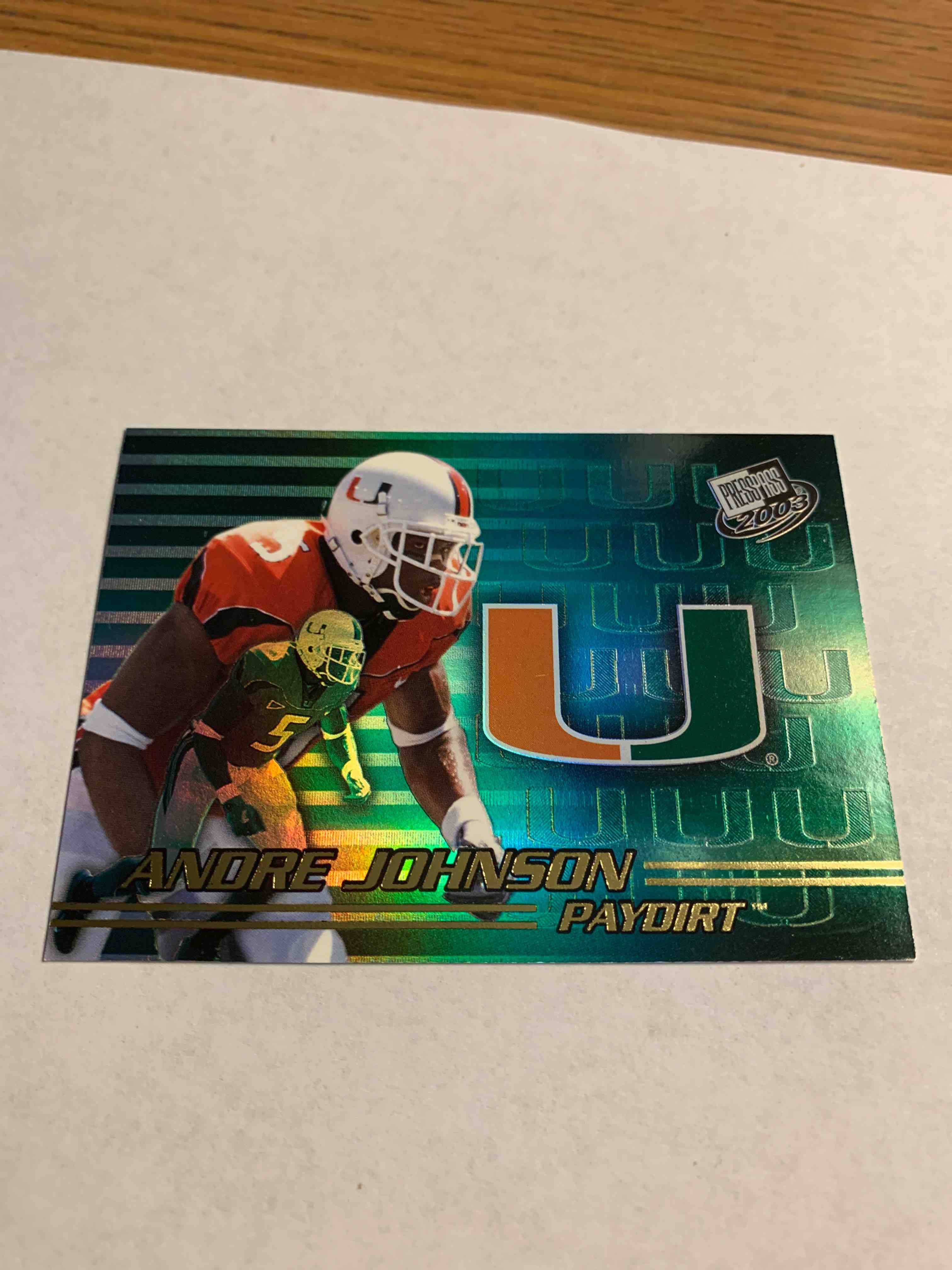 2003 Press Pass Paydirt #PD2, Andre Johnson Rookie Card 