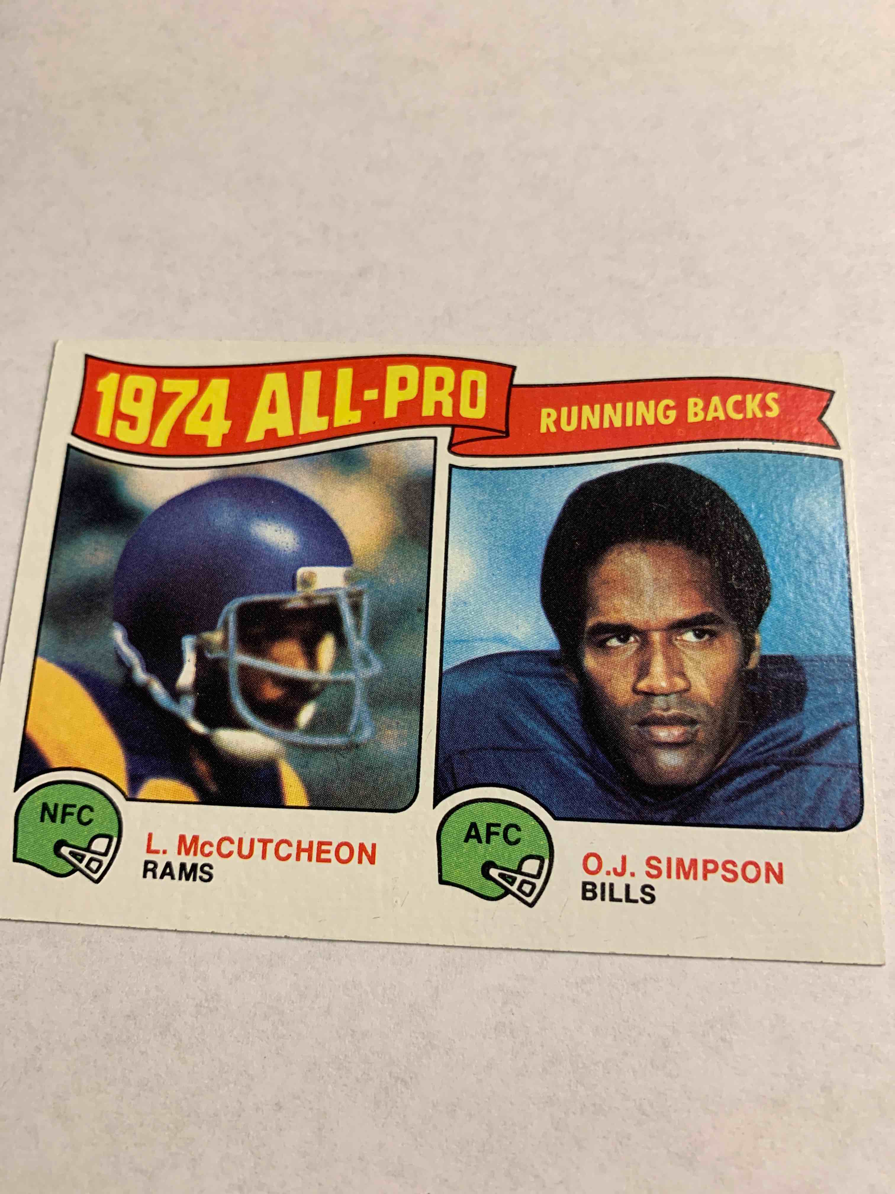 1975 Topps, 1974 All-Pro Running Backs, O. J. Simpson