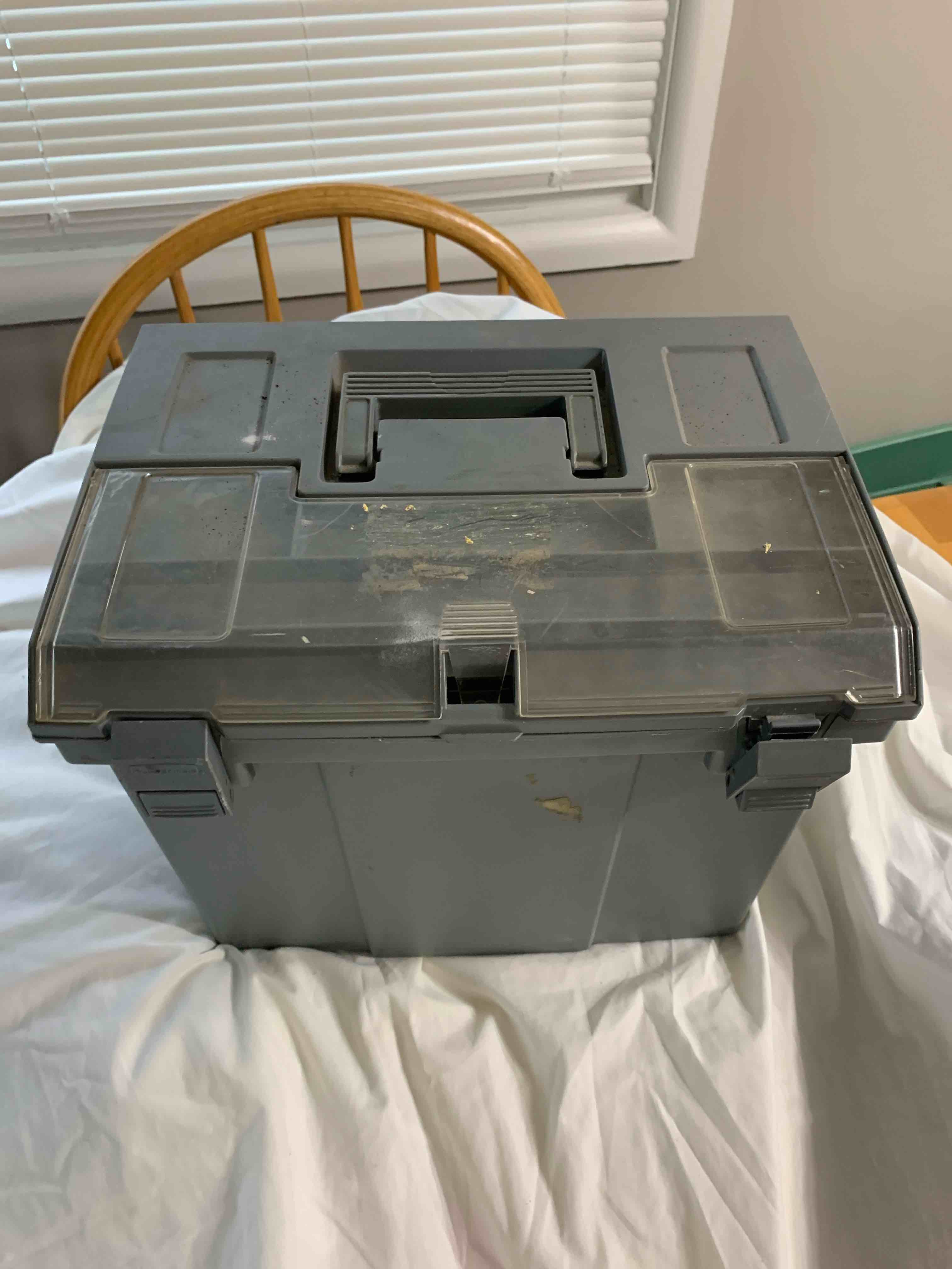 Plastic File Box with Files