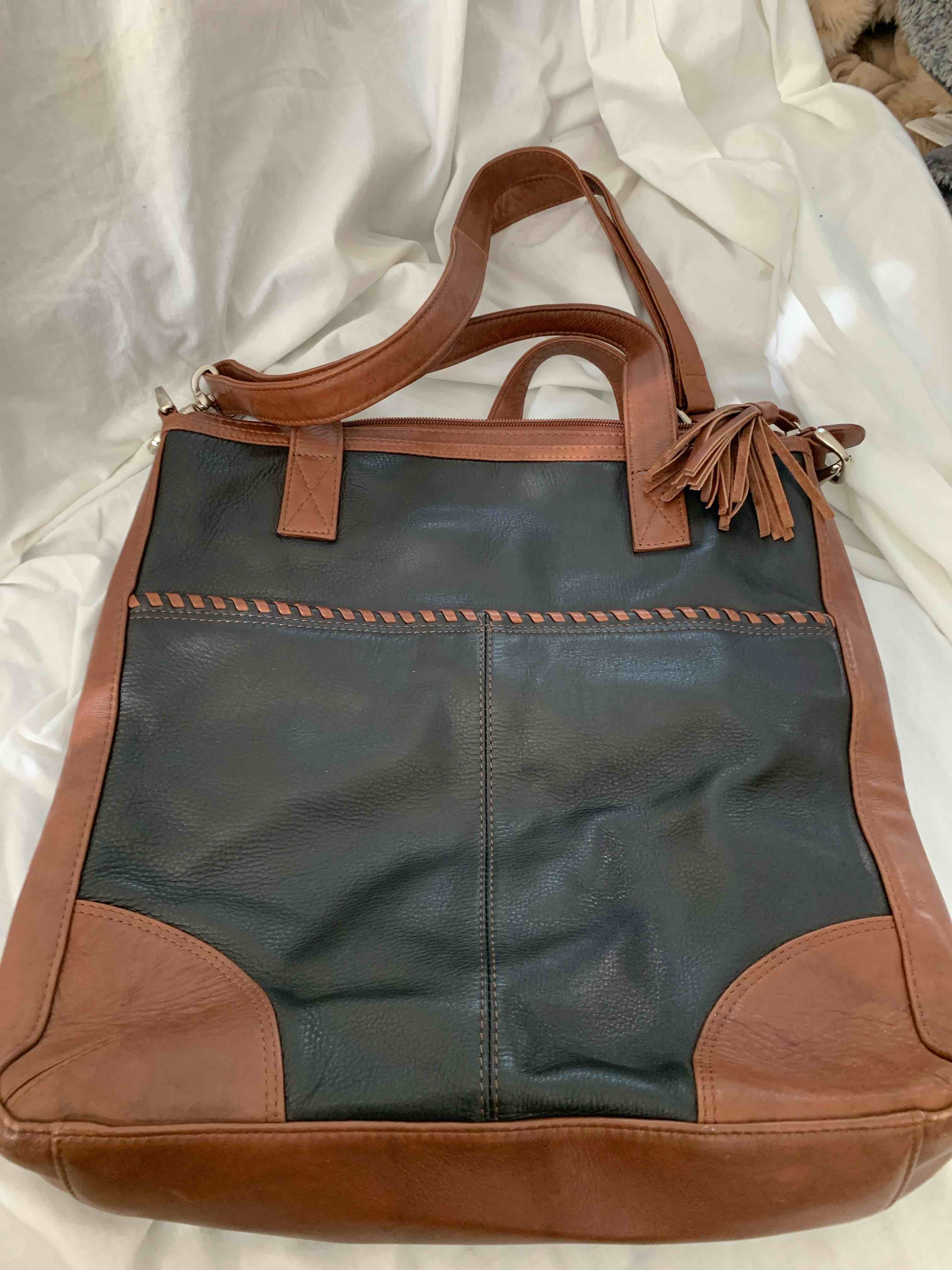Black and Brown Leather Purse 