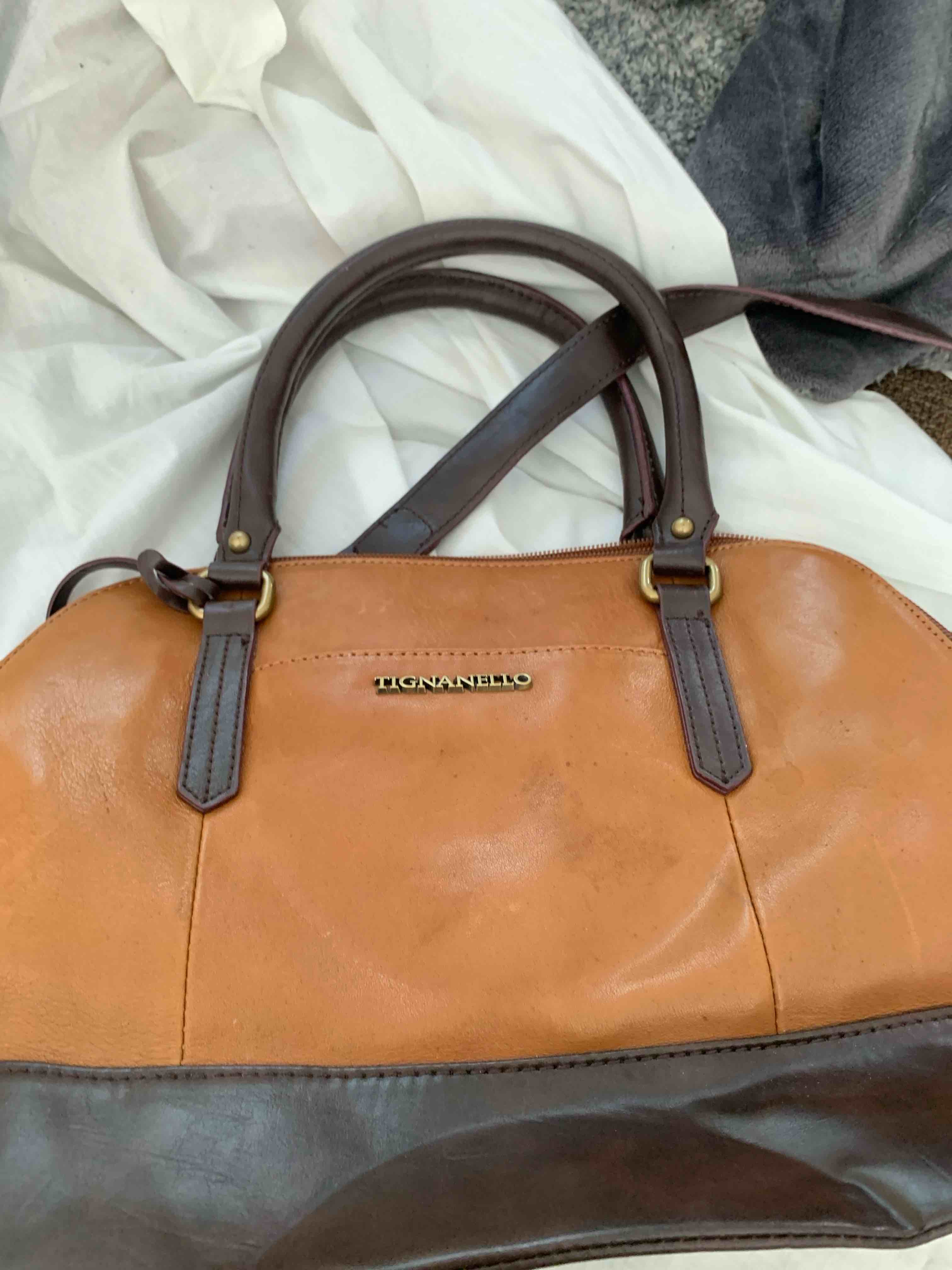 Tignanello Two Tone Brown Leather Purse 