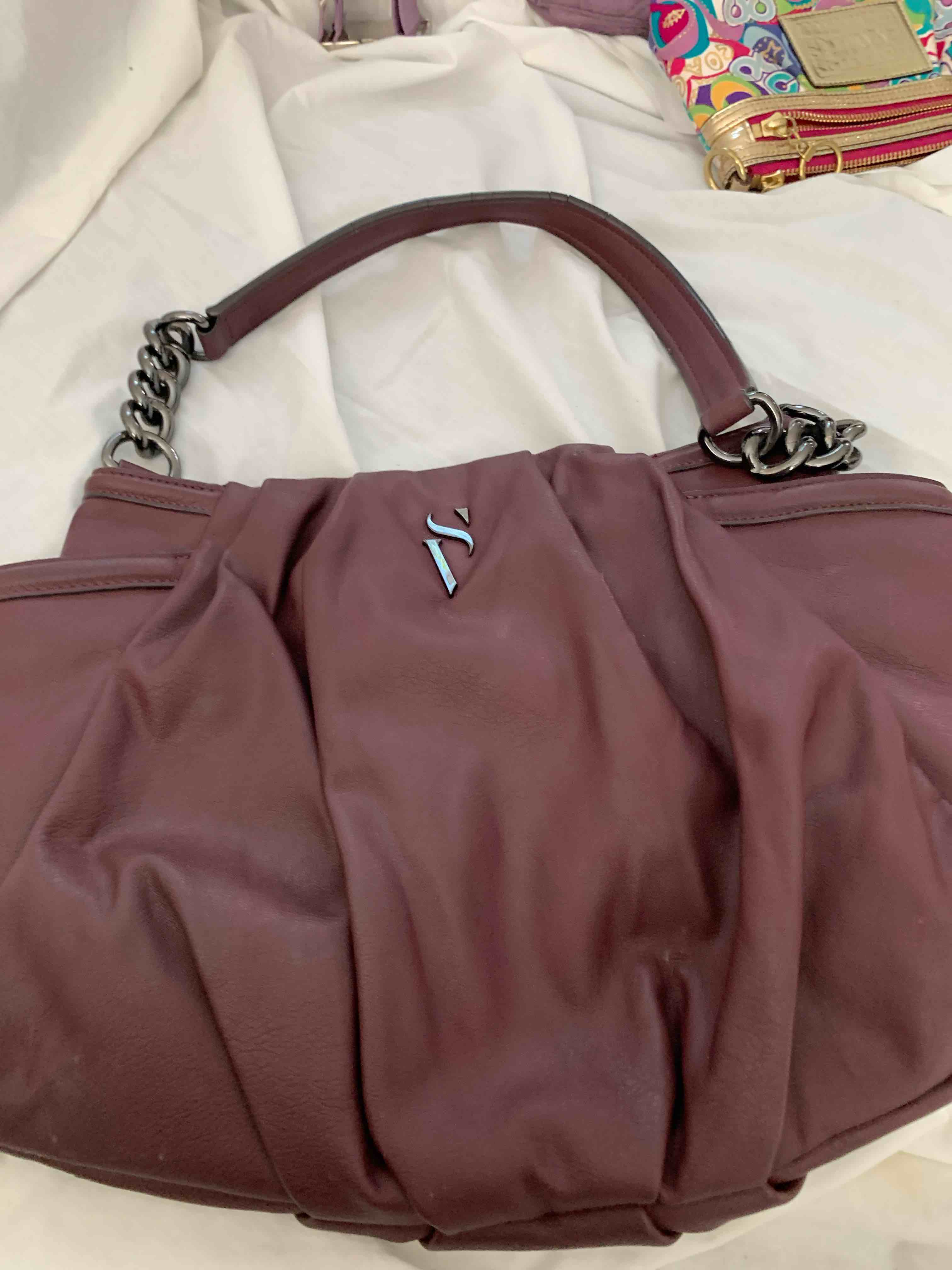 Vera Wang Maroon Leather Purse 