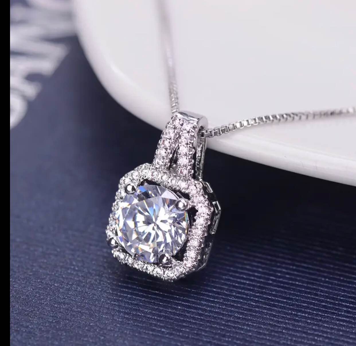 Beautiful 925 Silver Sapphire Necklace
