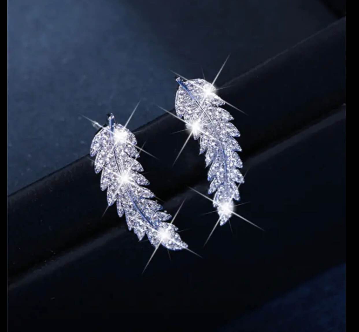 Beautiful 925 Silver Sapphire Earrings 