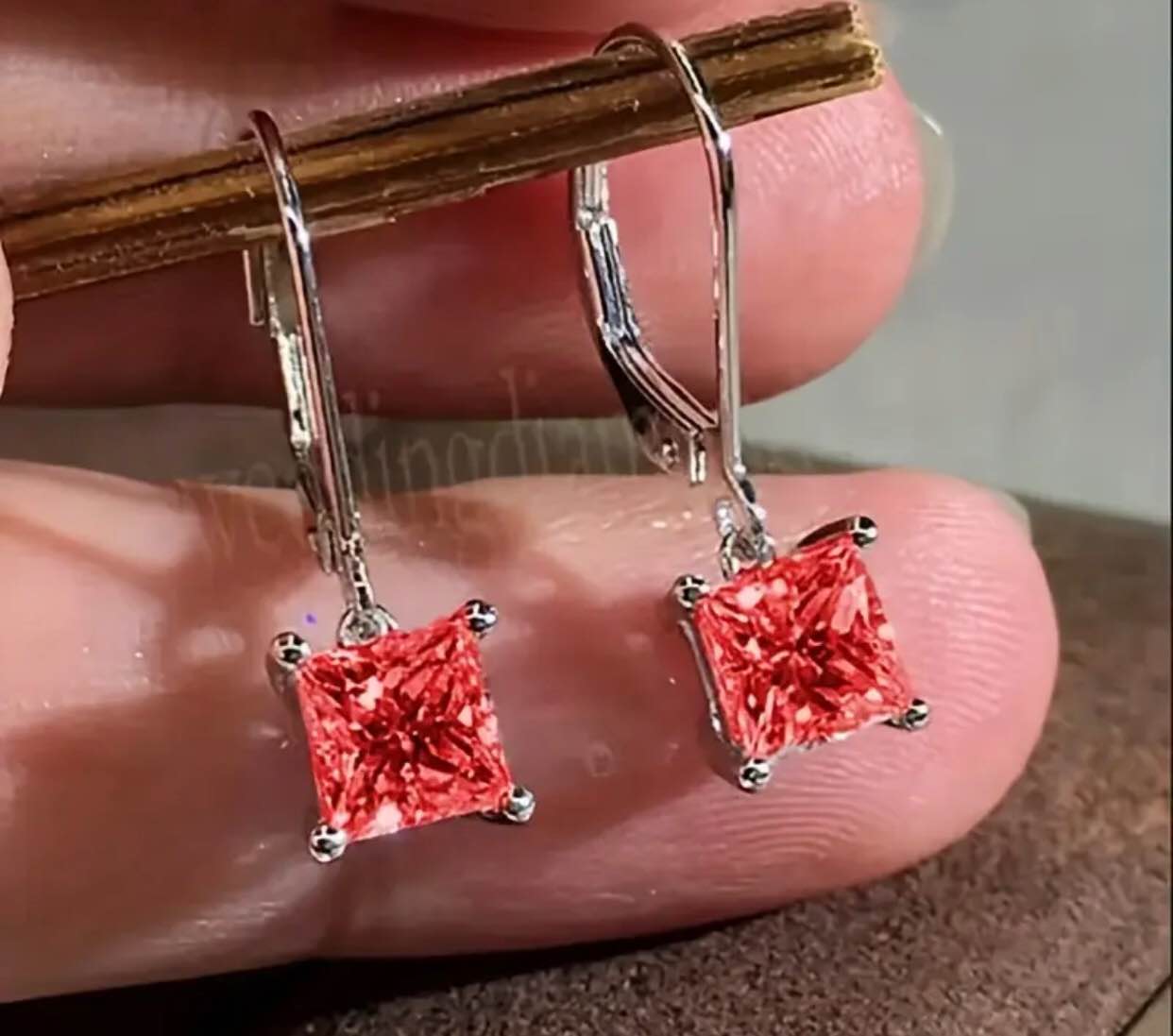 Beautiful 925 Silver Sapphire Earrings 