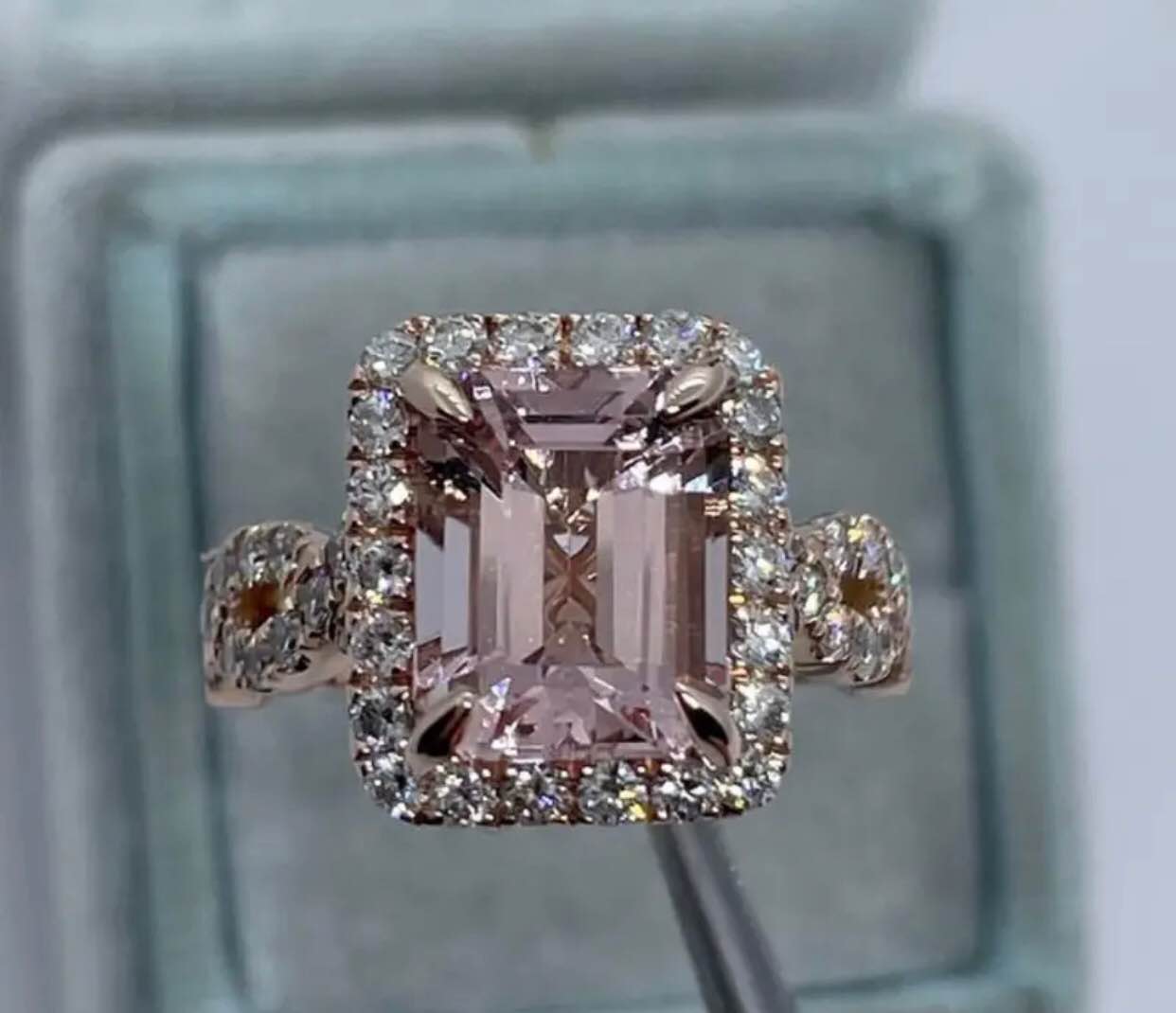 Gorgeous 925 Silver 18K Rose Gold Plated Ring Sz 7