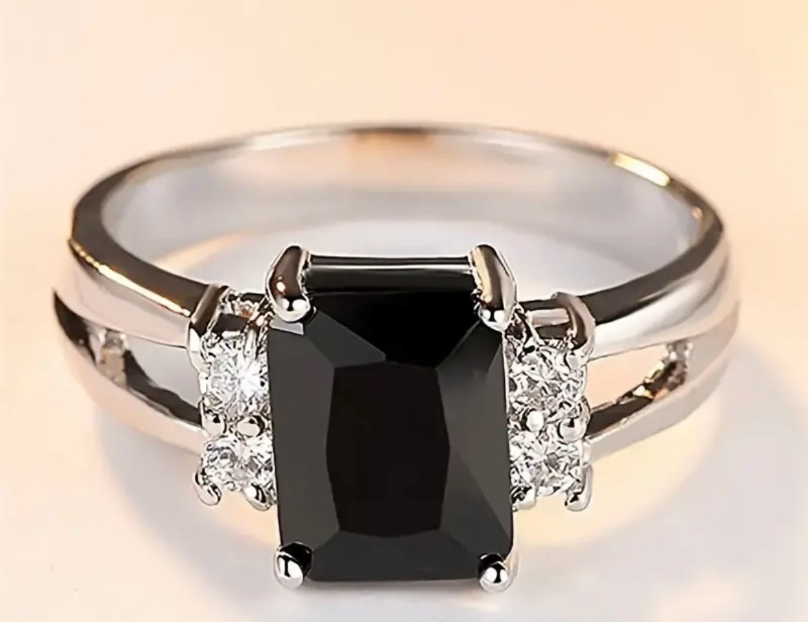 Gorgeous 925 Silver Citrine Sapphire Ring Sz 8