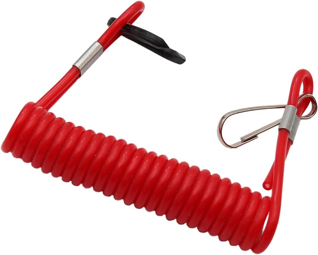 Universal Safety Boat Motor Outboard Engine Emergency Kill Stop Switch Key Lanyard Ignition Rope Clip Hook Suit for Most Outboard Engine